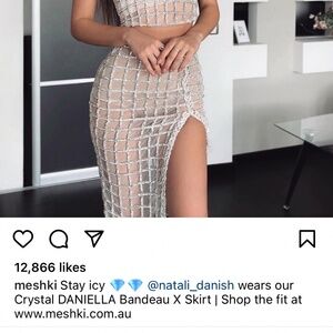 Meshki Daniella Rope Crystal Midi Skirt - never worn!